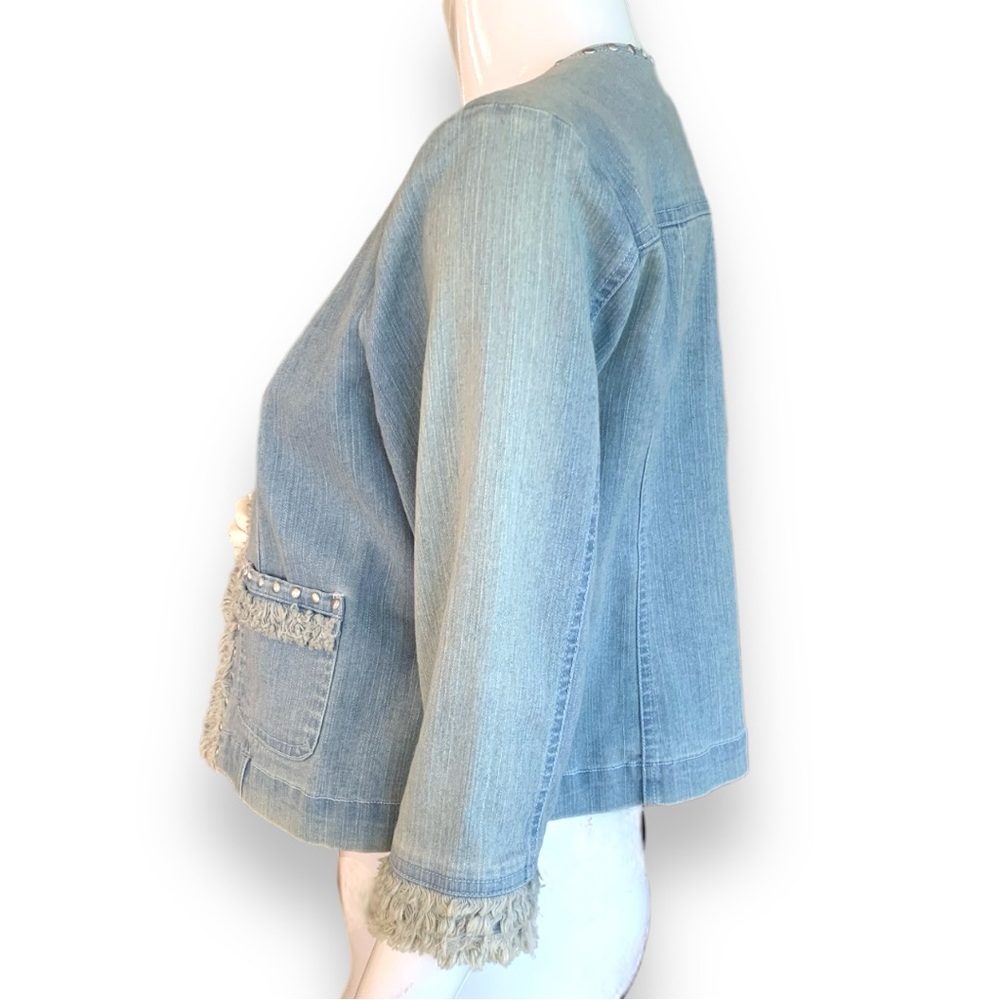 Ruby Rd. Studded Fringe Accented Open Front Crop … - image 3